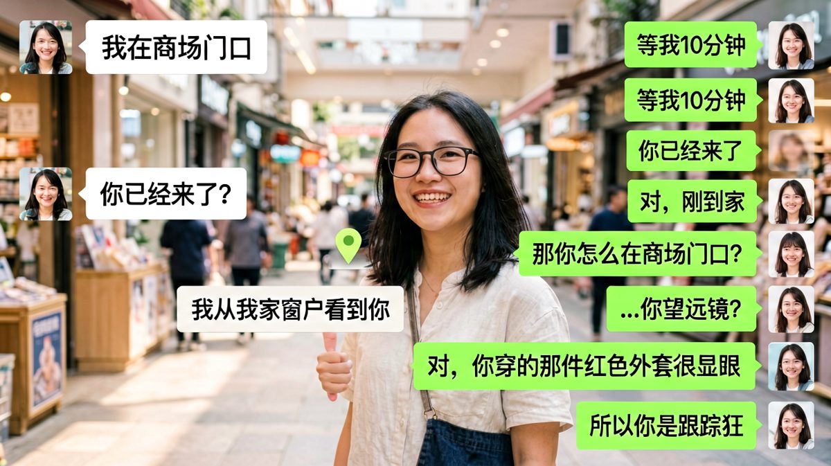 商场门口的望远镜梗