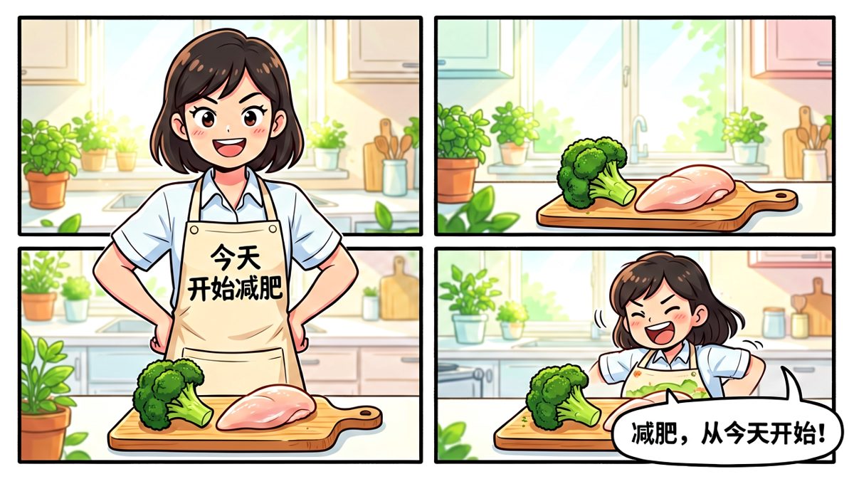 信誓旦旦立下减肥flag，气势十足