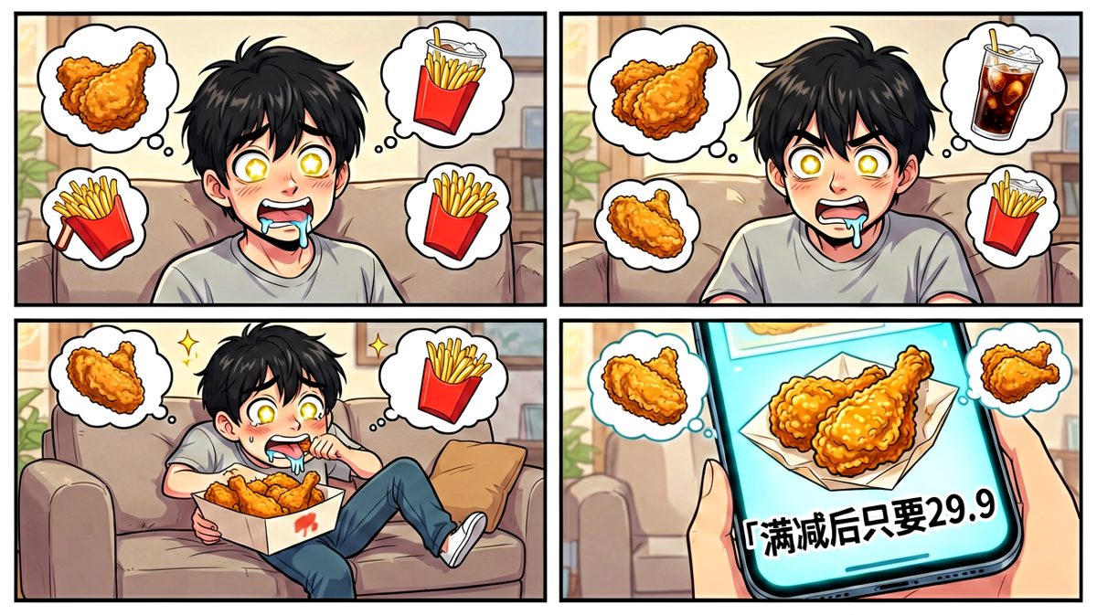 炸鸡的诱惑无法抗拒，灵魂已出窍