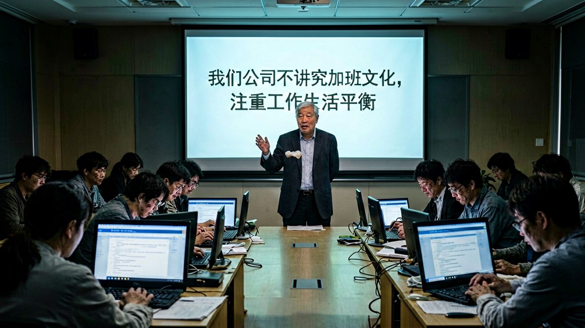 老板说公司不强制加班——第二天考勤表显示平均上班时长14小时