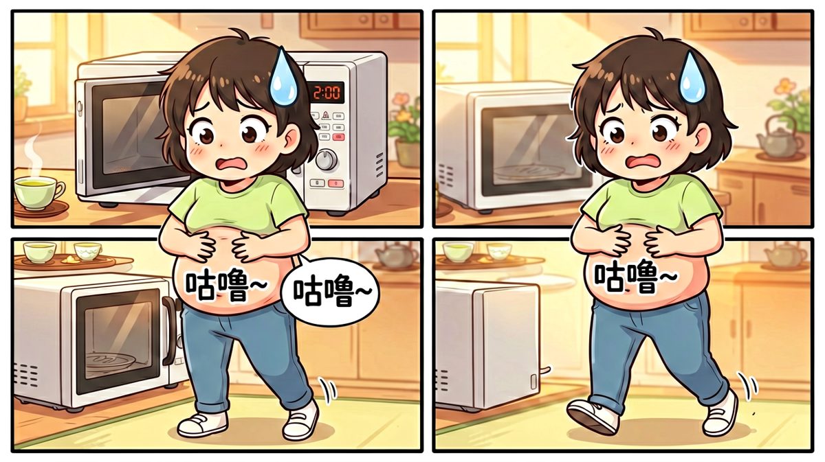 两分钟怎么这么漫长，肚子已经开始抗议了。