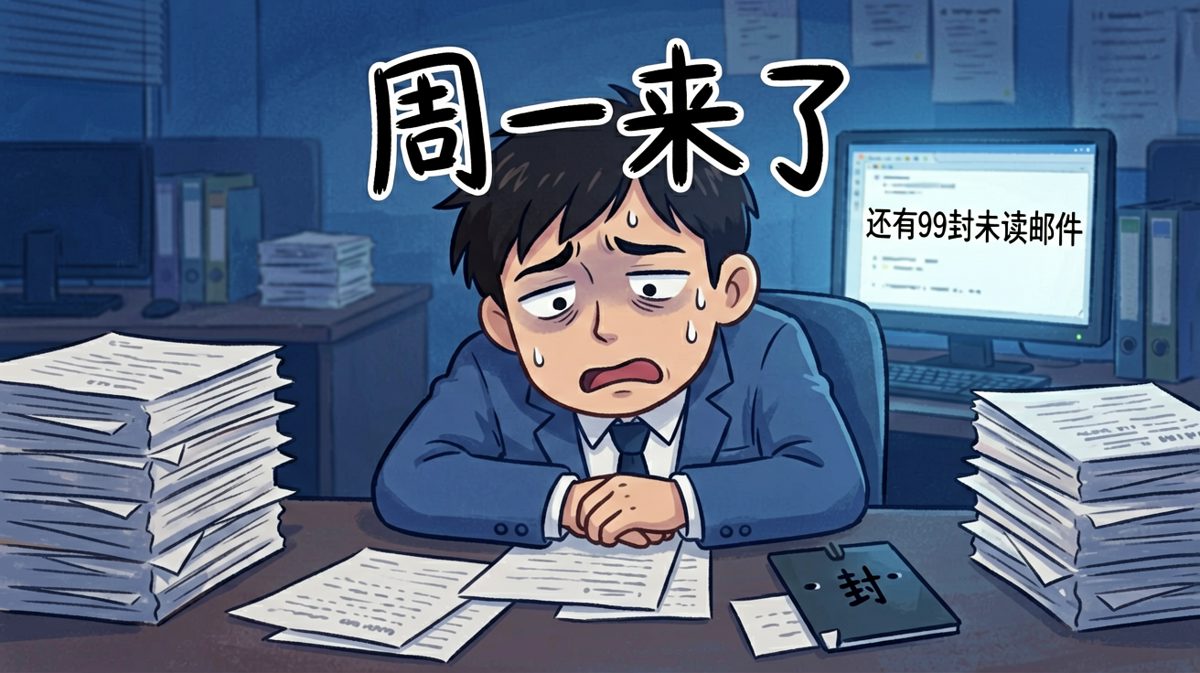 周一早晨，灵魂还在床上，肉体已在工位