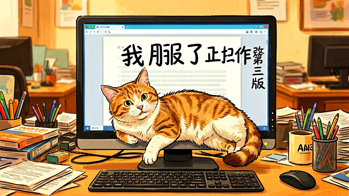 甲方：这个方案再改一版；我：被猫毁了