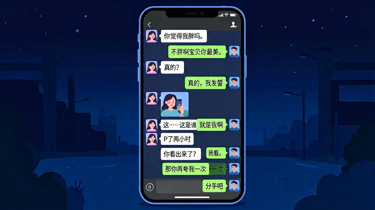 夸了两次还是分了，男生终究是没及格