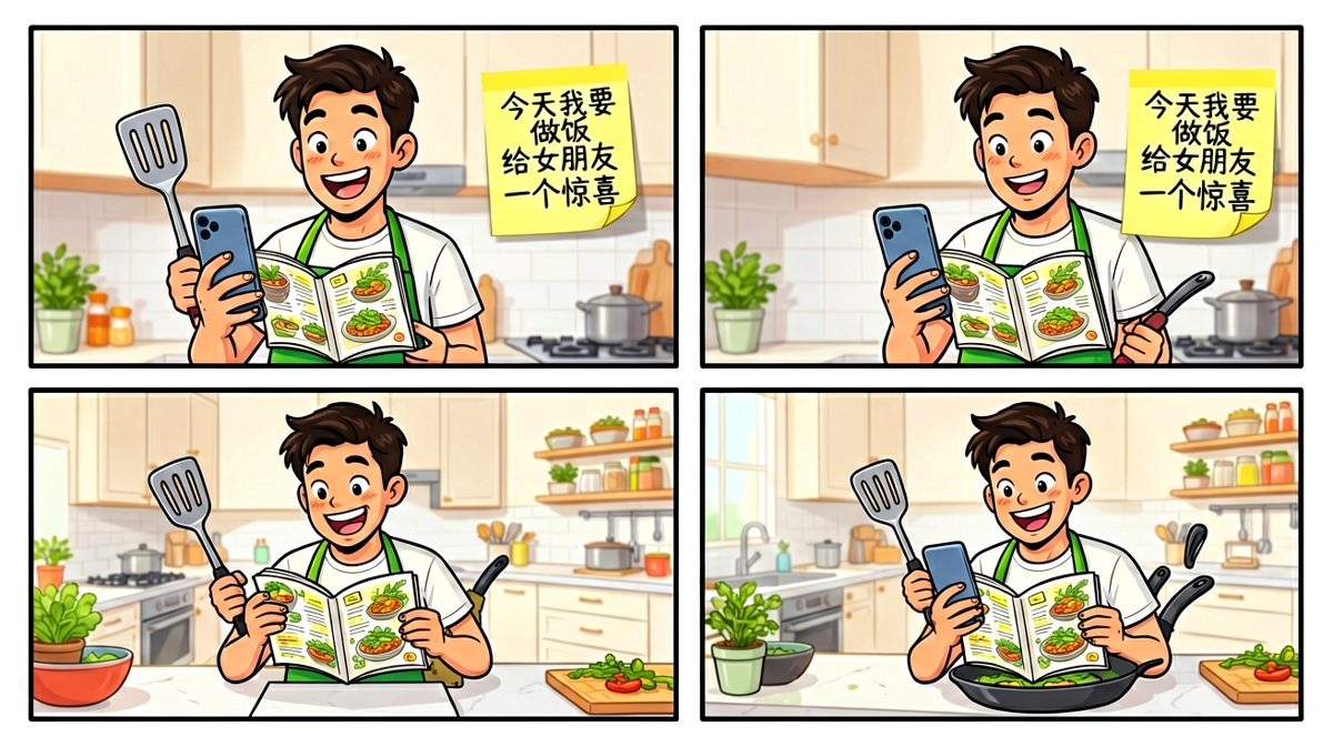 阿强信心爆棚：第一次下厨，必须惊艳全场！