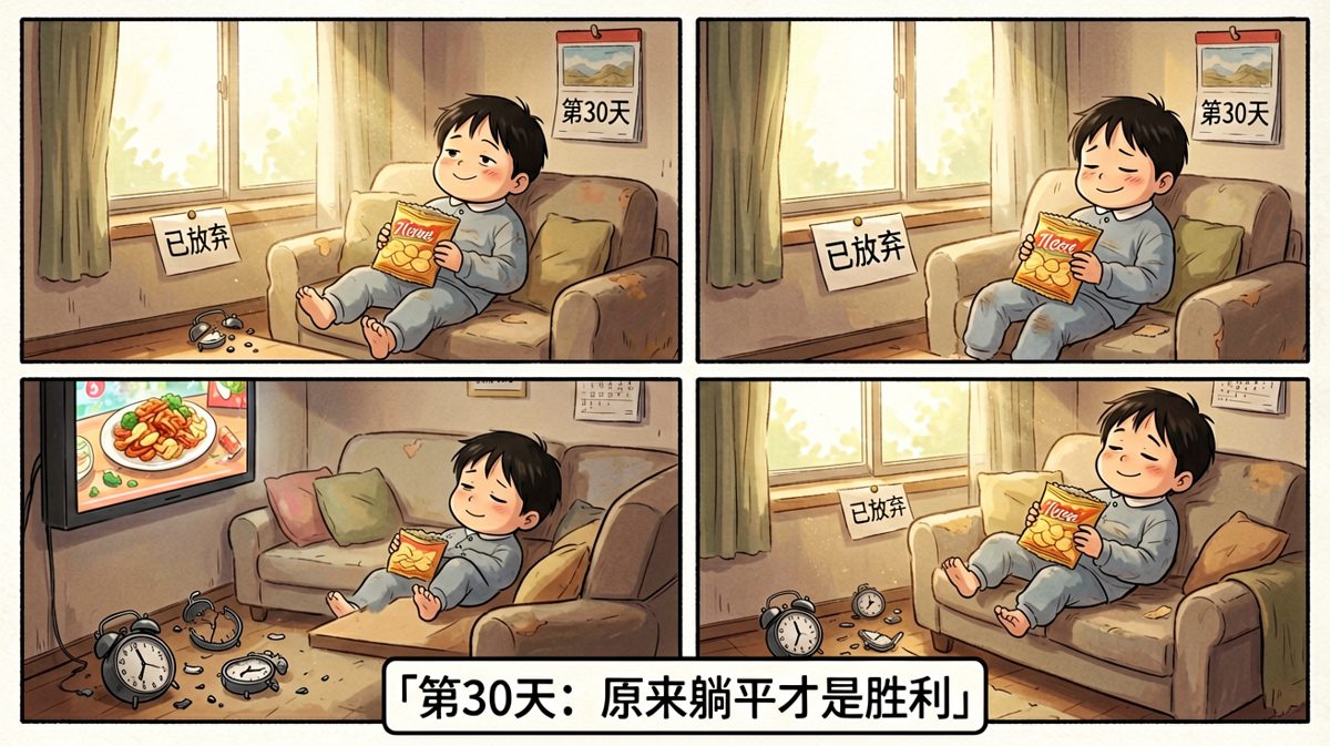 一个月后，小明终于悟出了人生的真谛。