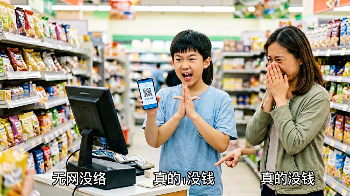 小明用尽浑身解数想'付款'，场面一度十分尴尬