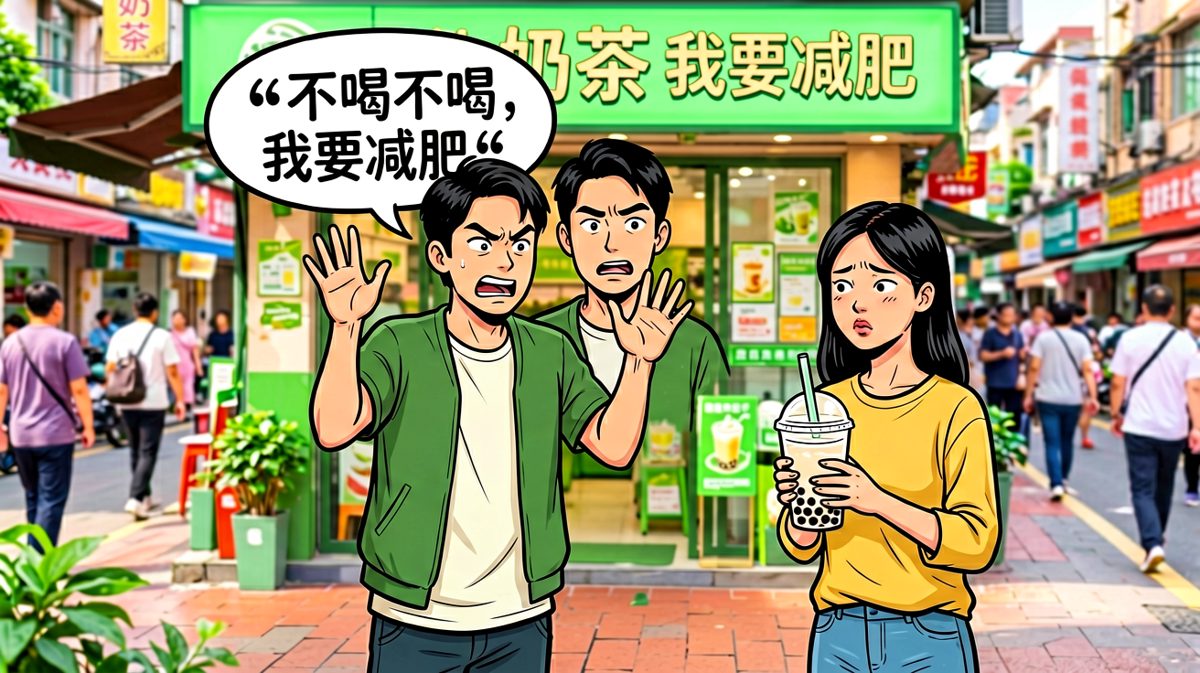 朋友热情邀请喝奶茶，主角坚强拒绝