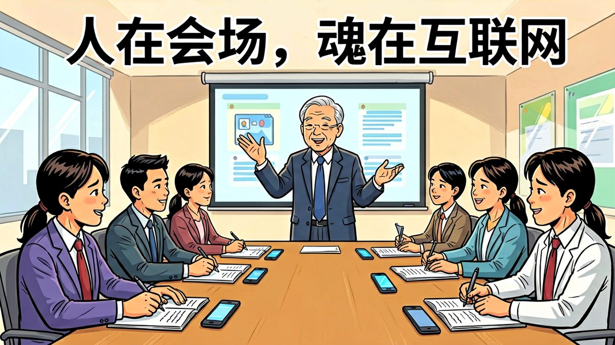 开会就像修行，修的是专注，破的是手机瘾