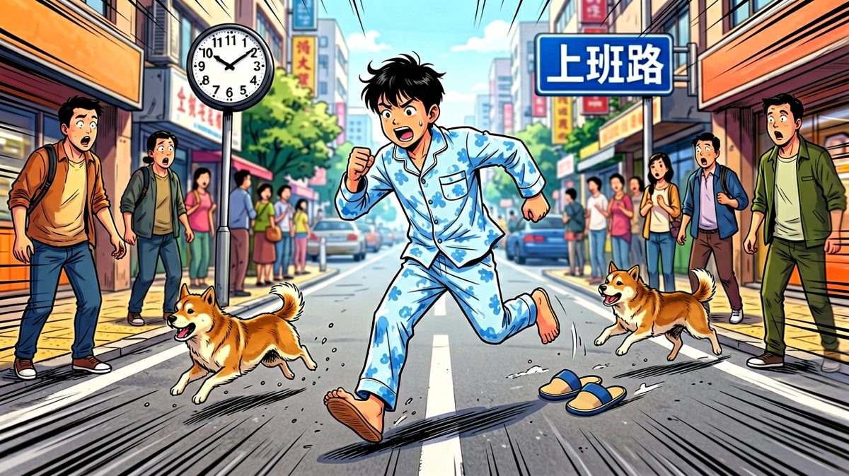 发现已经迟到，拼命狂奔