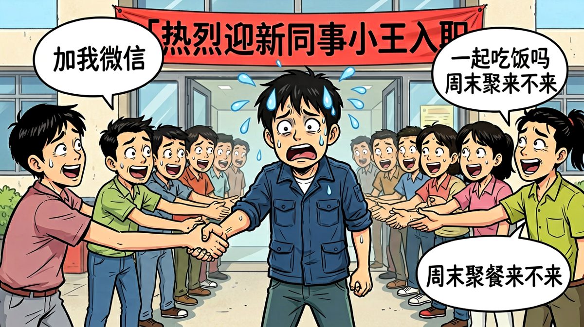 社恐人士面对热情的同事时的心声