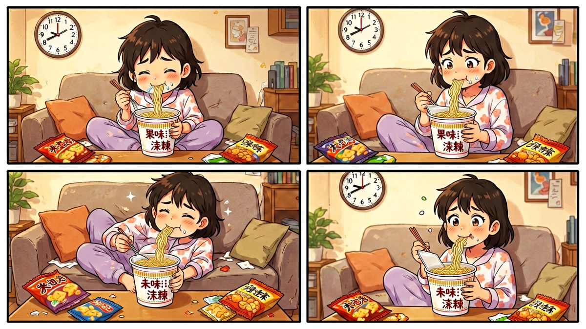 下班回家，终于可以吃泡面了！