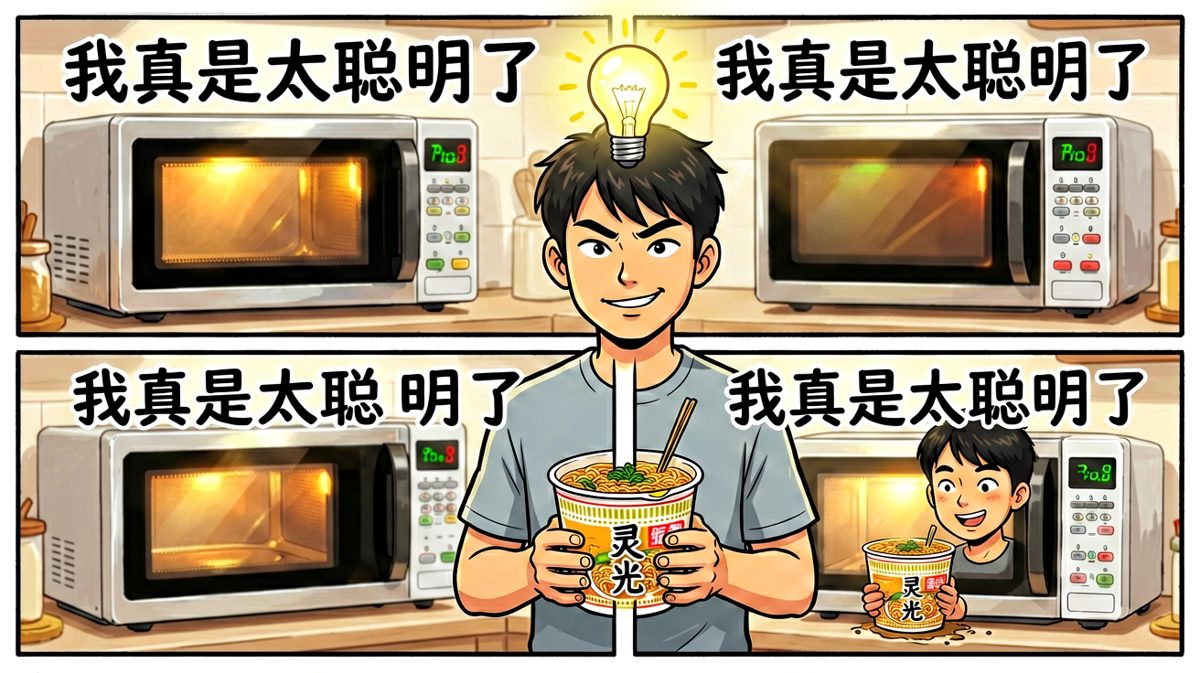 有了！微波炉加热，天才！