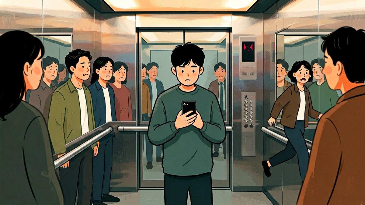 社恐的最高境界：在电梯里表演视而不见