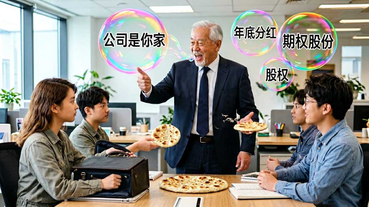 老板给我画饼，于是我给他拿来了真正的饼