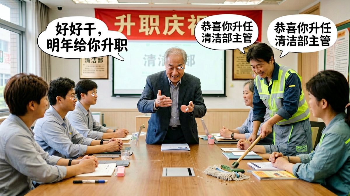 你说给我升职，没说要升哪