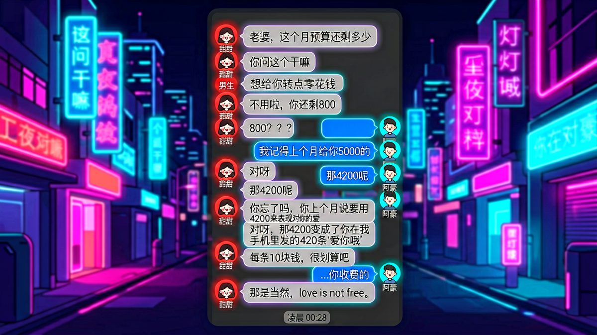 每条'爱你'收费十块，这波计算谁赢了