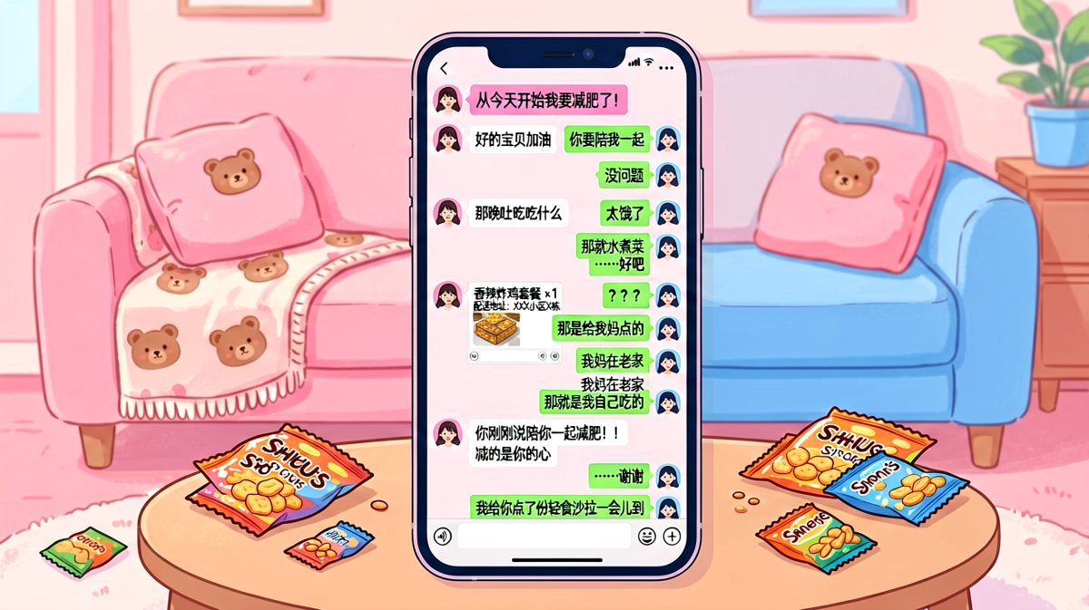 嘴上说陪你减肥，手上点了炸鸡——但最后那盒沙拉倒是真的