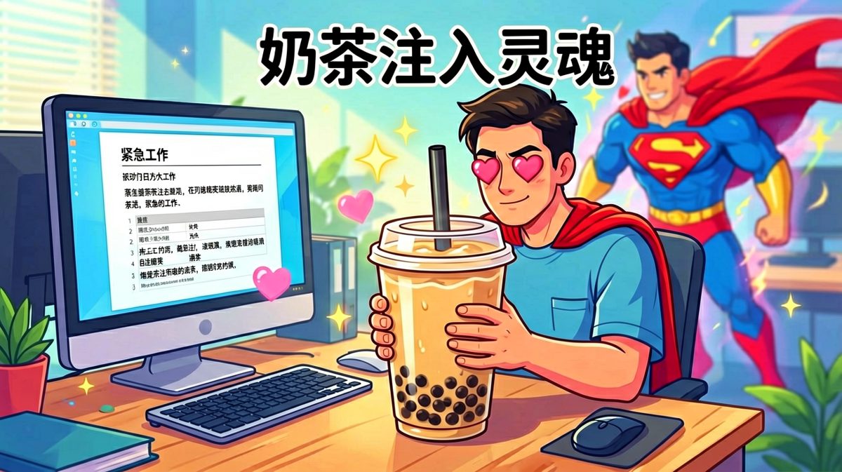 奶茶是全糖，生活是苦的，但没关系，我甜就行了