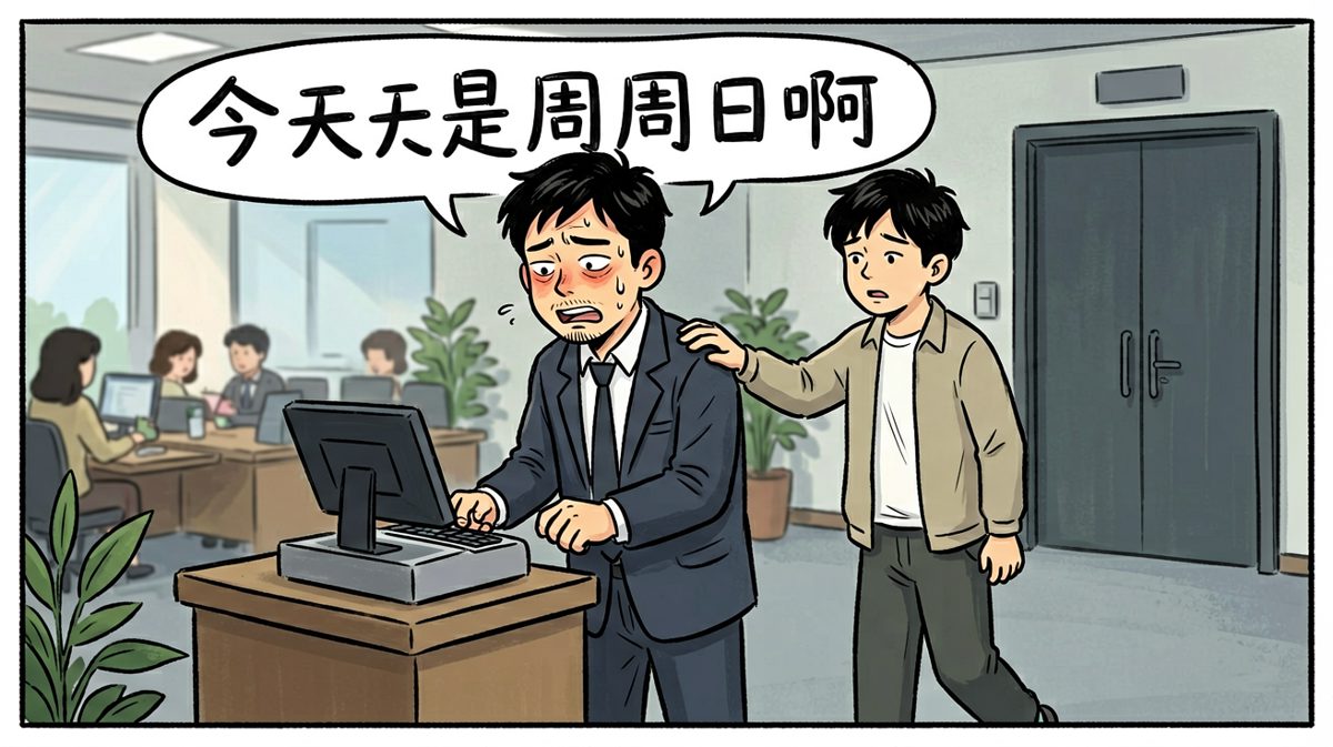 拼命了一早晨，结果今天根本不用上班