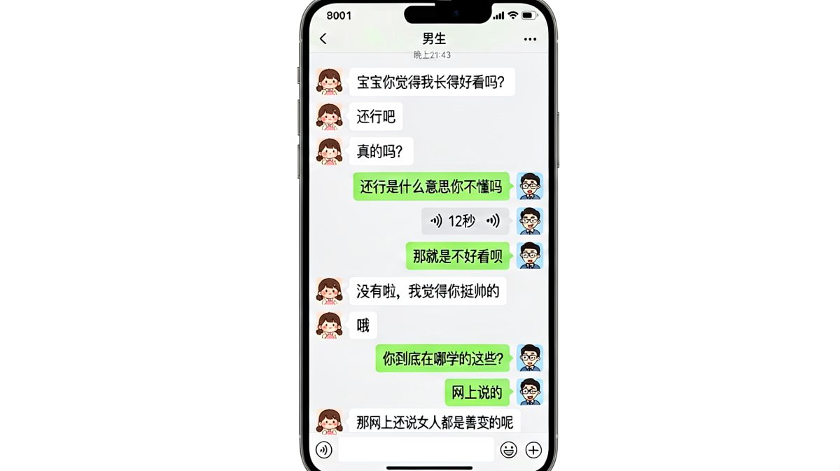求生欲测试：男生问自己好不好看，女生差点当场翻车