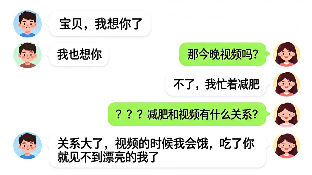 女生用减肥完美避开视频约会