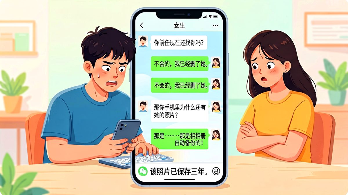 删了前任照片却忘了删云端，自动备份成了最狠的助攻