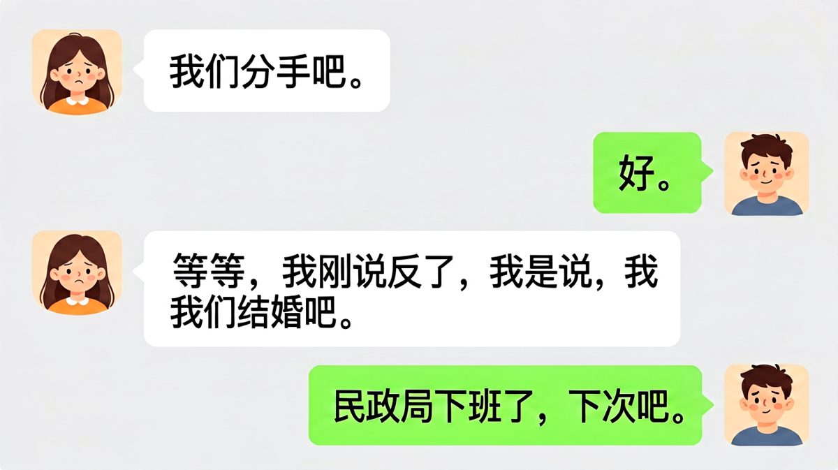 一句话反转，男生比她还冷静