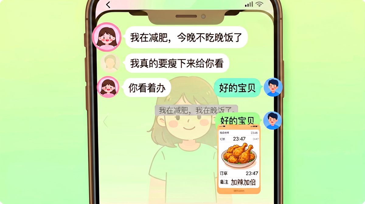 嘴上说减肥，手上却点了炸鸡——男生用行动诠释了什么叫'你看着办'
