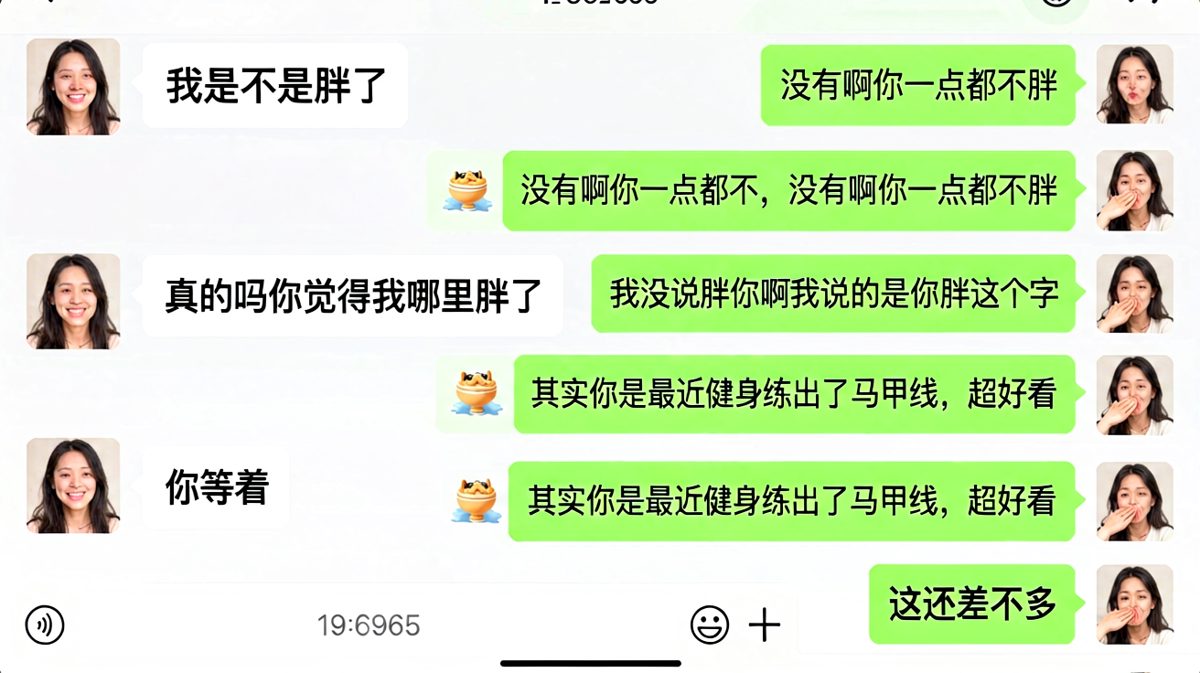 '我胖了'的送命题，男生靠谐音梗极限反杀