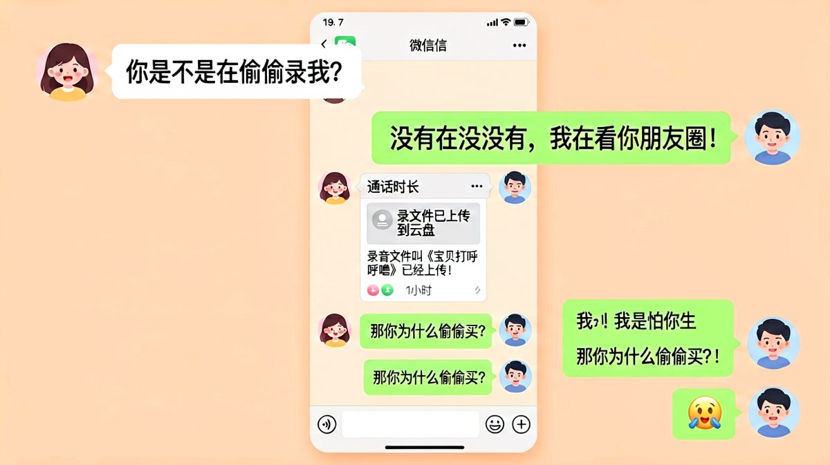 语音通话录音案：偷偷录下女朋友打呼噜被当场拆穿