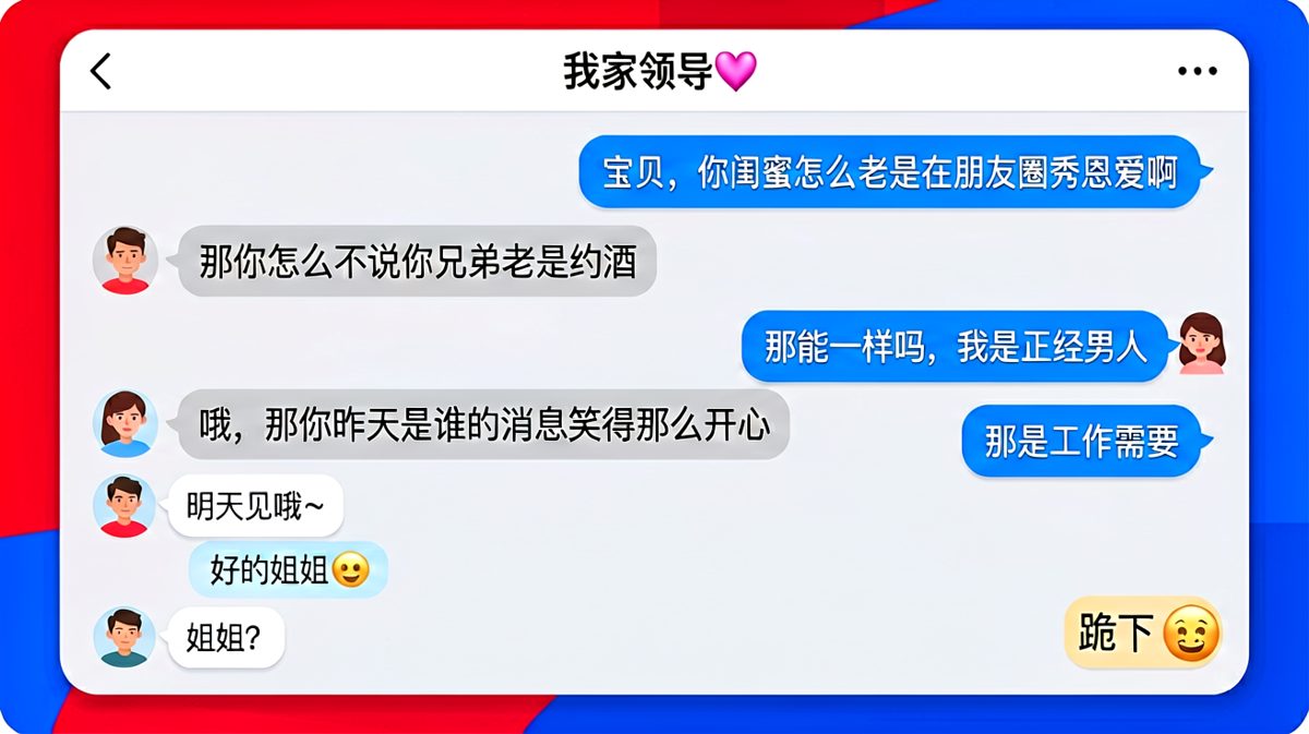 男朋友被捉包叫女同事'姐姐'，当场社死表情包狂发