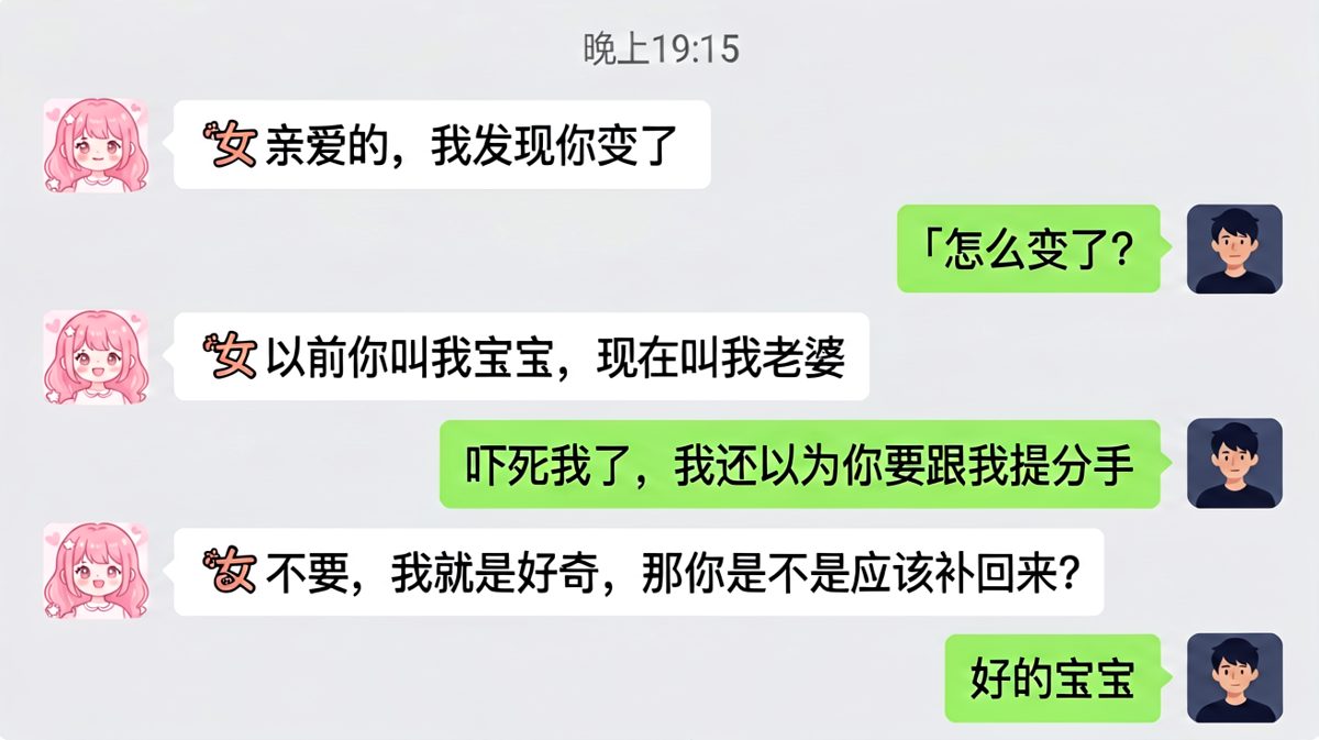以为要分手的危机原来是虚惊一场：