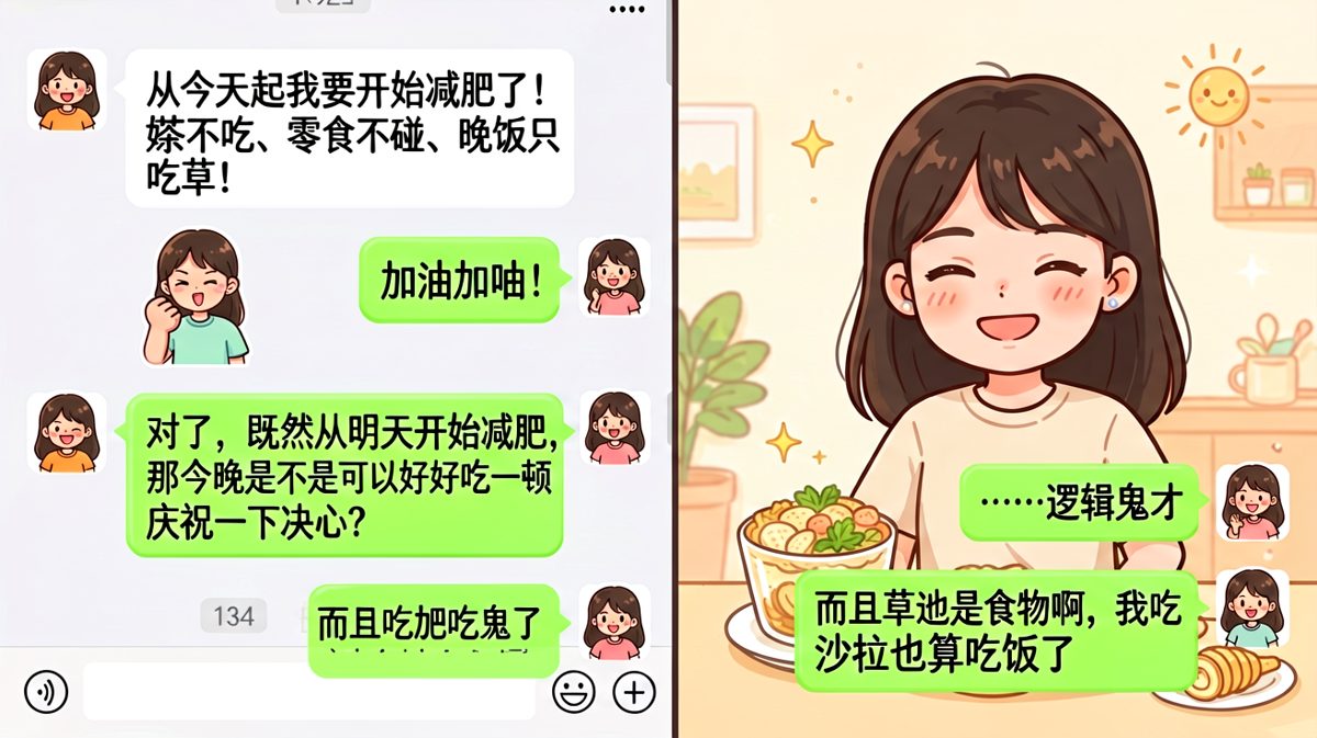 减肥的决心坚如磐石，减肥的执行漏洞百出