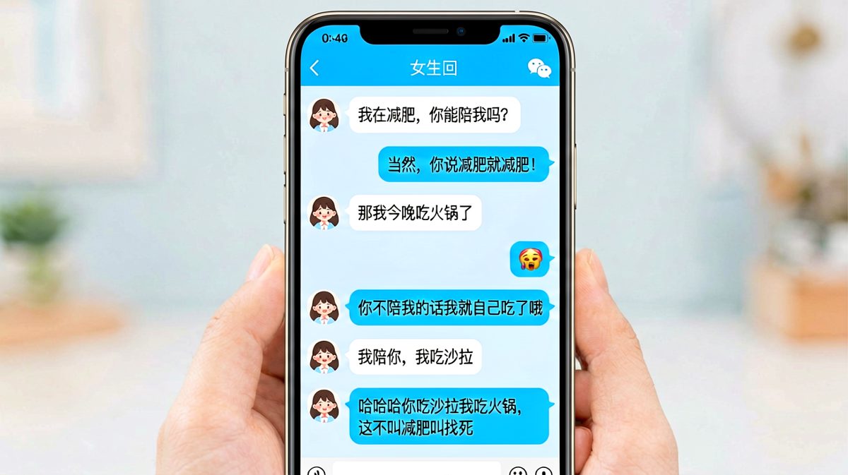 女生嘴上喊减肥，实则让男生陪吃火锅还逼他吃沙拉，反转让男生哭笑不得
