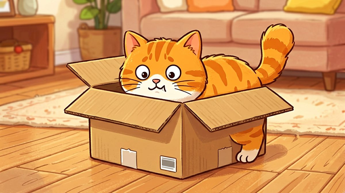 猫咪：只要我够胖，纸箱就会为我让路