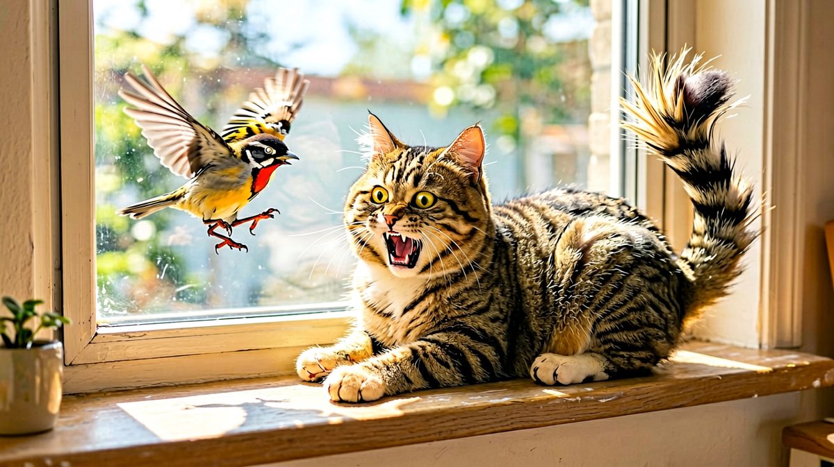 猫咪：给我等着！等我练好飞檐走壁！