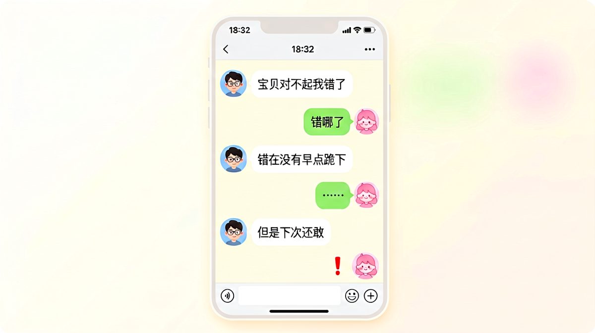 道歉型选手的绝地反击，一句'下次还敢'让女生直接撤回。