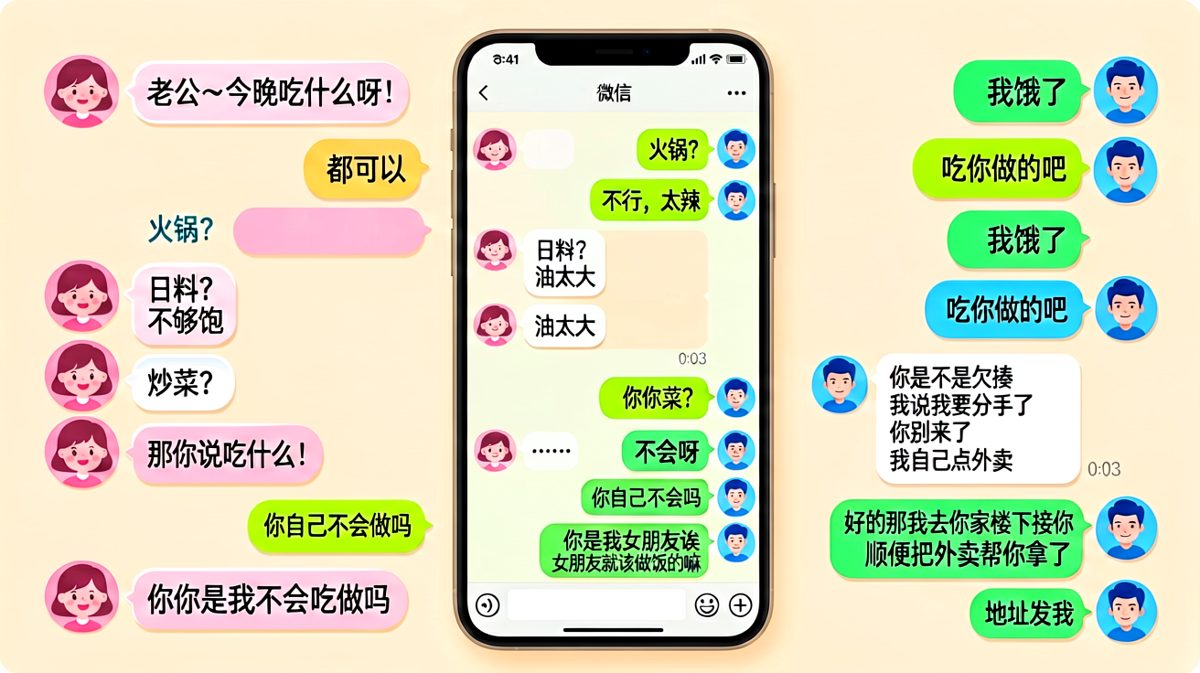 让女友做饭结果差点被分手，但最后靠一碗外卖救场