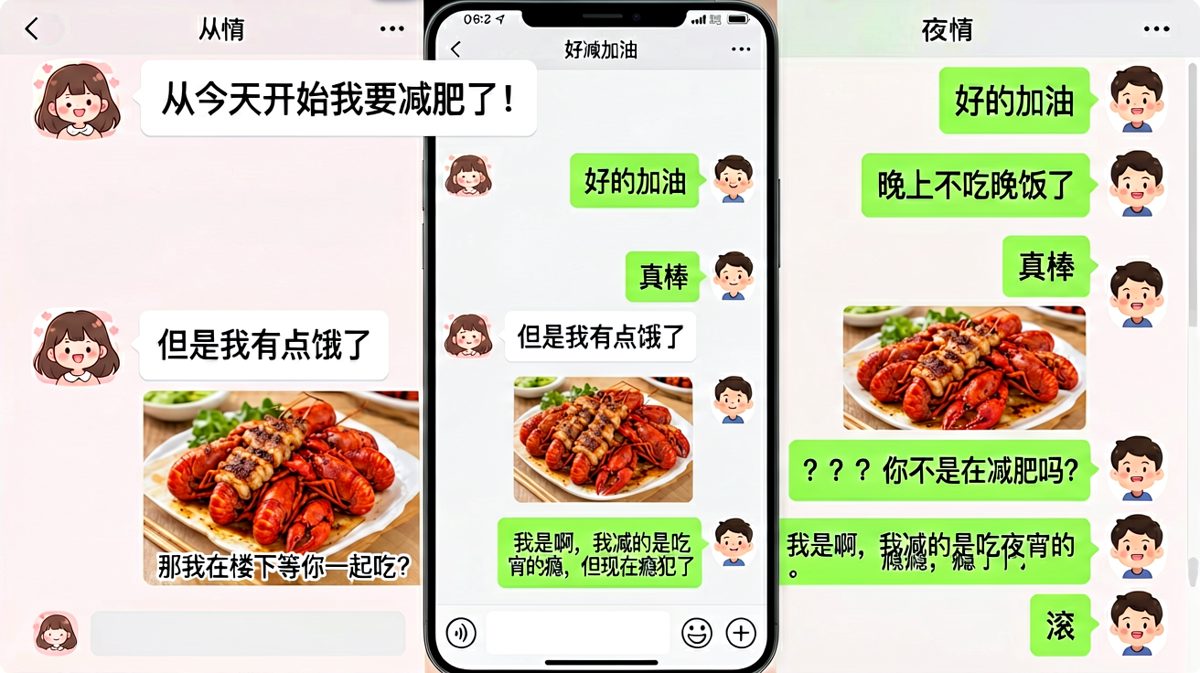 减肥第一晚就被男友的夜宵诱惑拉下水