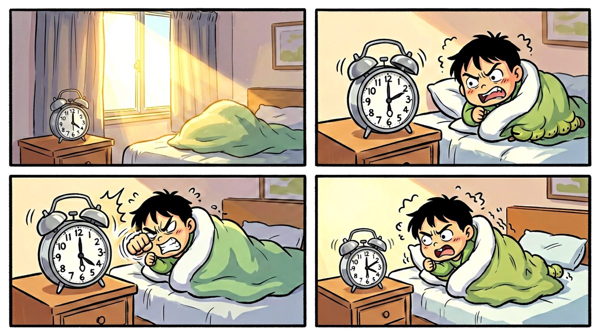 闹钟发起第一波攻势，主角被惊醒
