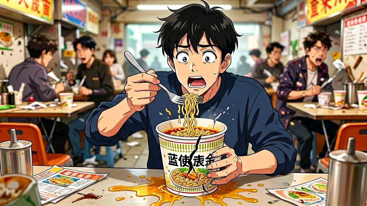 桶裂了！汤洒了一地