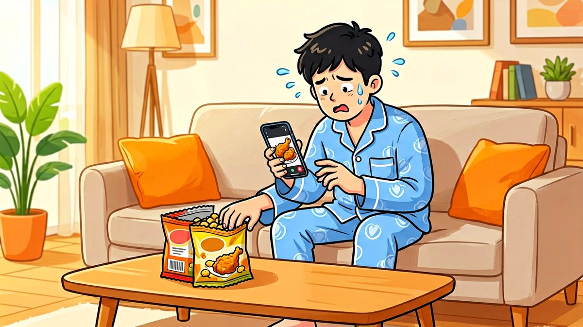 晚上刷到美食外卖，意志力开始动摇