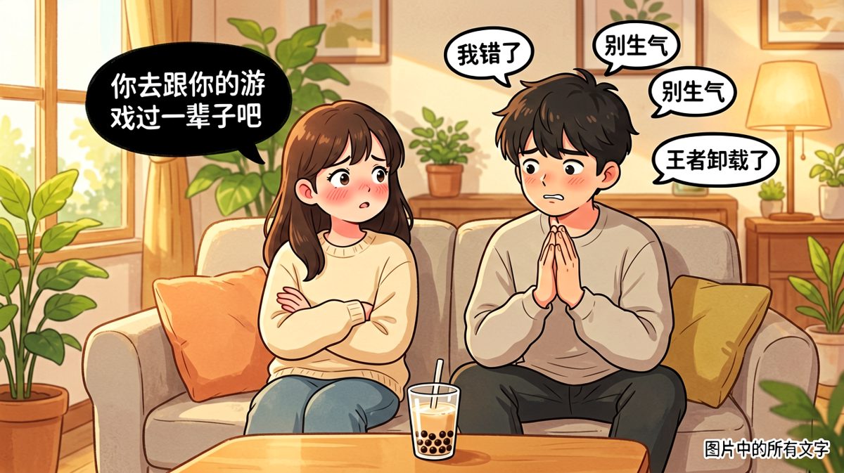 王者可以卸载，但女朋友生气的理由是永久性的