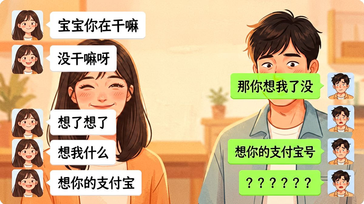 想你了？不，是想你的钱