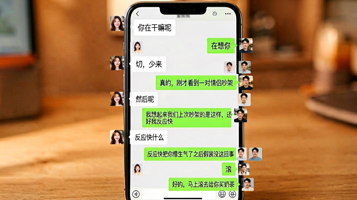 男生用'机智'回答把女生逗笑又气笑，最后用奶茶圆满收场。
