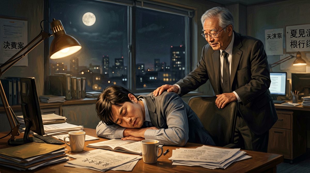 老板："你天天加班，我很欣赏，明天来我办公室一趟，升职的事跟你谈谈。"员工一夜没睡好，第二天准时敲门。老板："来，我给你升个岗——明天开始你去门口当保安。"