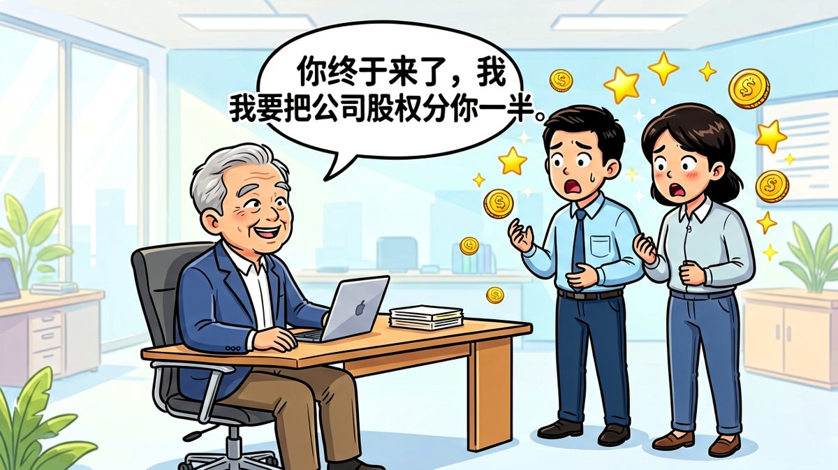 员工战战兢兢进办公室，结果老板要分股权