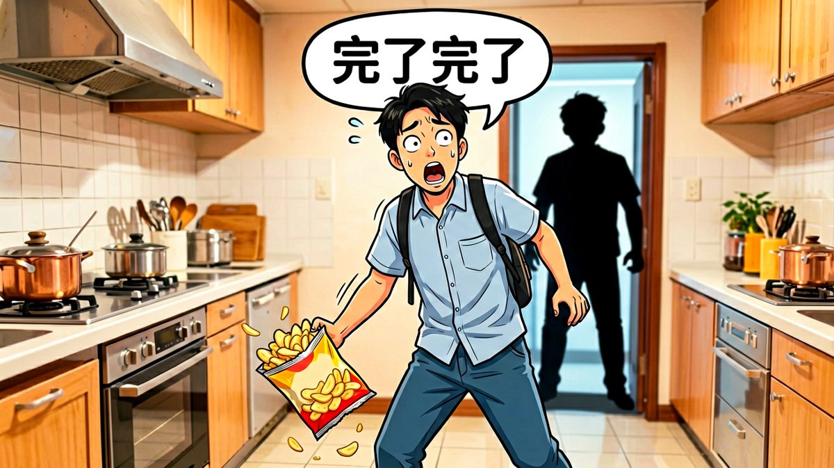 突然听到动静发现有人来了。
