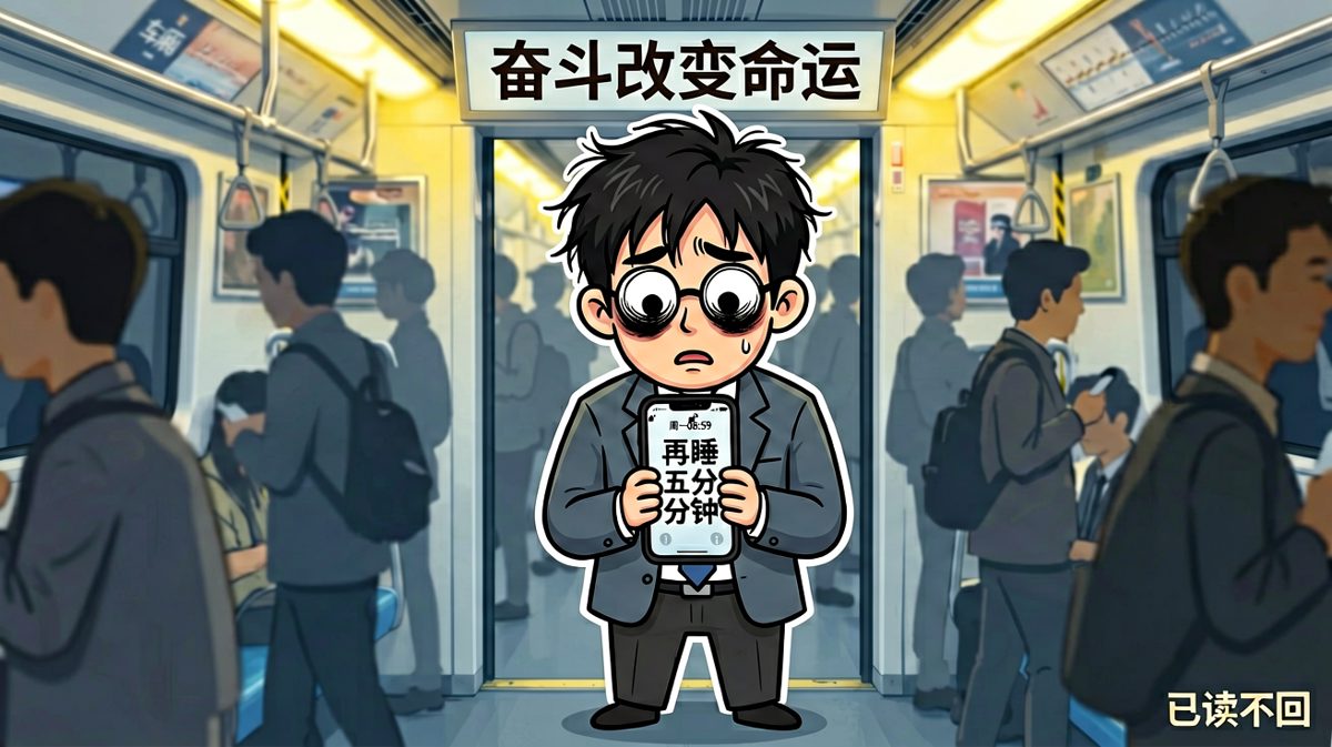 周一早高峰，灵魂还在床上，身体已在通勤路上